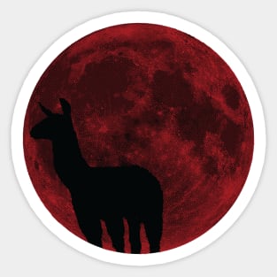 Llama Luna - Red Moon Llama Sticker